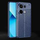 For Xiaomi Redmi Note 13 4G Litchi Texture Shockproof TPU Phone Case(Blue) - 1