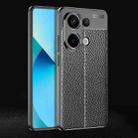 For Xiaomi Redmi Note 13 Pro 4G Global Litchi Texture Shockproof TPU Phone Case(Black) - 1