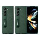For Samsung Galaxy Z Fold5 HBC-209 Crocodile Texture Folding Phone Case with Stand(Green) - 1