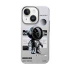 For iPhone 14 Plus Skin Feel Pattern PC Phone Case(Sideways Metal Astronaut) - 1