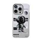 For iPhone 14 Pro Skin Feel Pattern PC Phone Case(Sideways Metal Astronaut) - 1