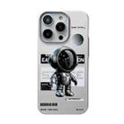 For iPhone 13 Pro Max Skin Feel Pattern PC Phone Case(Sideways Metal Astronaut) - 1