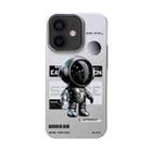 For iPhone 12 Skin Feel Pattern PC Phone Case(Sideways Metal Astronaut) - 1