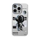 For iPhone 12 Pro Max Skin Feel Pattern PC Phone Case(Sideways Metal Astronaut) - 1