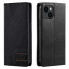 For iPhone 15 TTUDRCH RFID Retro Texture Magnetic Leather Phone Case(Black) - 1