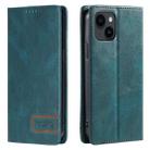 For iPhone 14 / 13 TTUDRCH RFID Retro Texture Magnetic Leather Phone Case(Greem) - 1
