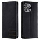 For iPhone 14 Pro TTUDRCH RFID Retro Texture Magnetic Leather Phone Case(Black) - 1