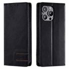 For iPhone 13 Pro Max TTUDRCH RFID Retro Texture Magnetic Leather Phone Case(Black) - 1