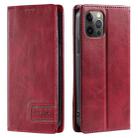 For iPhone 12 / 12 Pro TTUDRCH RFID Retro Texture Magnetic Leather Phone Case(Red) - 1