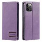 For iPhone 12 Pro Max TTUDRCH RFID Retro Texture Magnetic Leather Phone Case(Purple) - 1