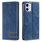 For iPhone 12 mini TTUDRCH RFID Retro Texture Magnetic Leather Phone Case(Blue) - 1