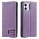 For iPhone 12 mini TTUDRCH RFID Retro Texture Magnetic Leather Phone Case(Purple) - 1