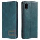 For iPhone X / XS TTUDRCH RFID Retro Texture Magnetic Leather Phone Case(Greem) - 1