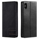 For iPhone X / XS TTUDRCH RFID Retro Texture Magnetic Leather Phone Case(Black) - 1
