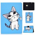 For Samsung Galaxy Tab A 9.7 T550 / T555C Voltage Painted Pattern Tablet PC Protective Leather Case with Bracket & Card Slots & Sleep / Wake-up & Anti-skid Strip(Blue Cat) - 1