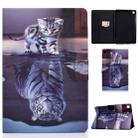 For Samsung Galaxy Tab S6 Lite P610 / P615 Voltage Painted Pattern Tablet PC Protective Leather Case with Bracket & Card Slots & Sleep / Wake-up & Anti-skid Strip(Cat and Tiger) - 1