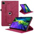 For iPad Pro 11 2022 / 2021 / 2020 Tree Life Embossed Rotation Leather Smart Tablet Case(Red) - 1