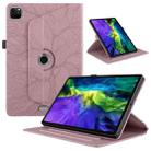 For iPad Pro 11 2022 / 2021 / 2020 Tree Life Embossed Rotation Leather Smart Tablet Case(Rose Gold) - 1