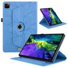 For iPad Pro 11 2022 / 2021 / 2020 Tree Life Embossed Rotation Leather Smart Tablet Case(Blue) - 1