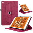 For iPad mini 5 / mini 4 / mini 3  Tree Life Embossed Rotation Leather Smart Tablet Case(Red) - 1