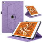 For iPad mini 5 / mini 4 / mini 3  Tree Life Embossed Rotation Leather Smart Tablet Case(Purple) - 1