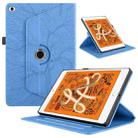 For iPad mini 5 / mini 4 / mini 3  Tree Life Embossed Rotation Leather Smart Tablet Case(Blue) - 1