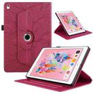 For iPad Air / Air 2 / 9.7 2017 / 2018 Tree Life Embossed Rotation Leather Smart Tablet Case(Red) - 1