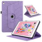 For iPad Air / Air 2 / 9.7 2017 / 2018 Tree Life Embossed Rotation Leather Smart Tablet Case(Purple) - 1