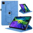For iPad Pro 12.9 2022 / 2021 / 2020 Tree Life Embossed Rotation Leather Smart Tablet Case(Blue) - 1