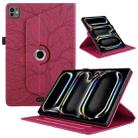 For iPad Pro 11 2024 Tree Life Embossed Rotation Leather Smart Tablet Case(Red) - 1