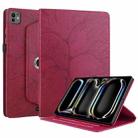 For iPad Pro 11 2024 Tree Life Embossed Rotation Leather Smart Tablet Case(Red) - 2