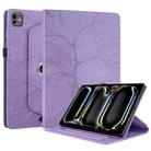 For iPad Pro 11 2024 Tree Life Embossed Rotation Leather Smart Tablet Case(Purple) - 2