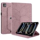 For iPad Pro 13 2024 Tree Life Embossed Rotation Leather Smart Tablet Case(Rose Gold) - 2