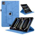 For iPad Pro 13 2024 Tree Life Embossed Rotation Leather Smart Tablet Case(Blue) - 1