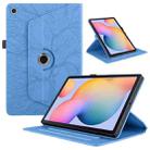 For Samsung Galaxy Tab S6 Lite P610 Tree Life Embossed Rotation Leather Smart Tablet Case(Blue) - 1