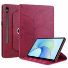 For Samsung Galaxy Tab S10 FE+ Tree Life Embossed Rotation Leather Smart Tablet Case(Red) - 2