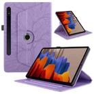 For Samsung Galaxy Tab S10 / S8 / S7 Tree Life Embossed Rotation Leather Tablet Case(Purple) - 1