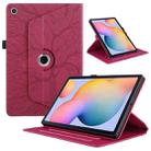 For Samsung Galaxy Tab A7 Lite T220 Tree Life Embossed Rotation Leather Tablet Case(Red) - 1