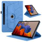 For Samsung Galaxy Tab S10+ / S9+ / S8+ Tree Life Embossed Rotation Leather Tablet Case(Blue) - 1