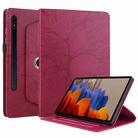 For Samsung Galaxy Tab S9 / S9 FE Tree Life Embossed Rotation Leather Tablet Case(Red) - 2