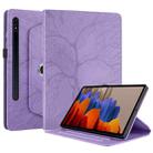 For Samsung Galaxy Tab S9 / S9 FE Tree Life Embossed Rotation Leather Tablet Case(Purple) - 2