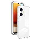 For Realme C55 3 in 1 Clear TPU Color PC Frame Phone Case(White) - 1