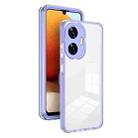 For Realme C55 3 in 1 Clear TPU Color PC Frame Phone Case(Purple) - 1