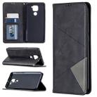 For Xiaomi Redmi Note 9 Rhombus Texture Horizontal Flip Magnetic Leather Case with Holder & Card Slots & Wallet(Black) - 1