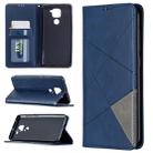 For Xiaomi Redmi Note 9 Rhombus Texture Horizontal Flip Magnetic Leather Case with Holder & Card Slots & Wallet(Blue) - 1