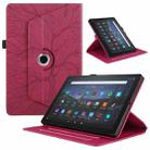 For Amazon Kindle Fire HD8 2022 / 2020 Tree Life Embossed Rotation Leather Tablet Case(Red) - 1