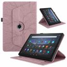 For Amazon Kindle Fire HD8 2022 / 2020 Tree Life Embossed Rotation Leather Tablet Case(Rose Gold) - 1