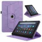 For Amazon Kindle Fire HD8 2022 / 2020 Tree Life Embossed Rotation Leather Tablet Case(Purple) - 1