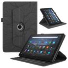 For Amazon Kindle Fire HD8 2022 / 2020 Tree Life Embossed Rotation Leather Tablet Case(Black) - 1