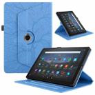 For Amazon Kindle Fire HD10 2021 Tree Life Embossed Rotation Leather Tablet Case(Blue) - 1